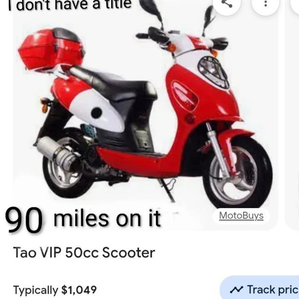 Red and White Tao VIP 50cc Scooter